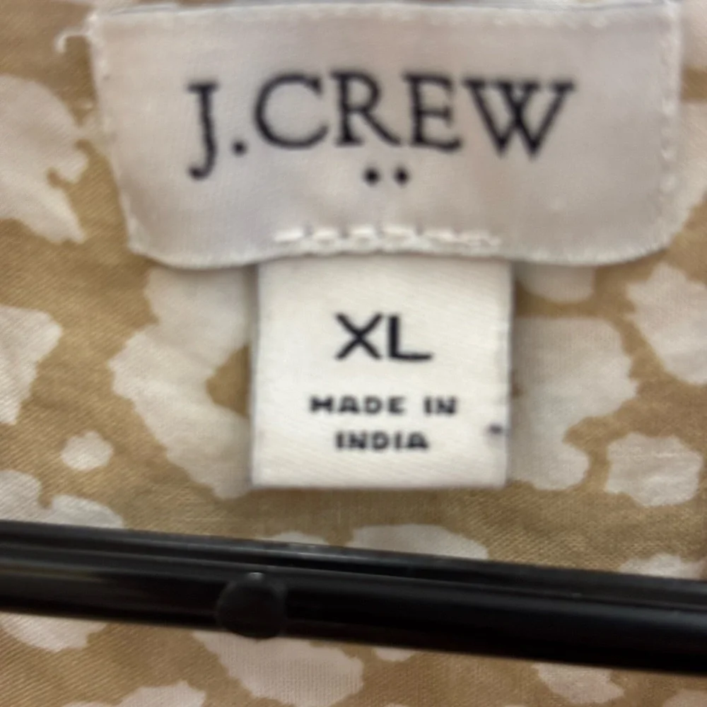 J. Crew Women's Tan and‎ White Leopard Print Shirt
